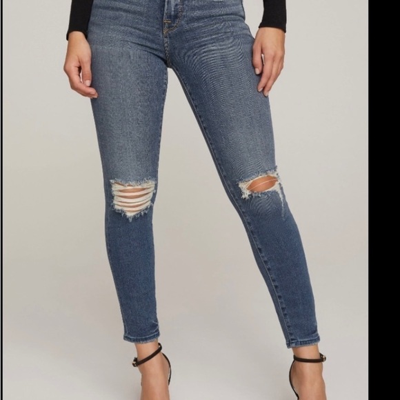 Good American Denim - Good American Good Legs Crop Distressed Denim Jeans